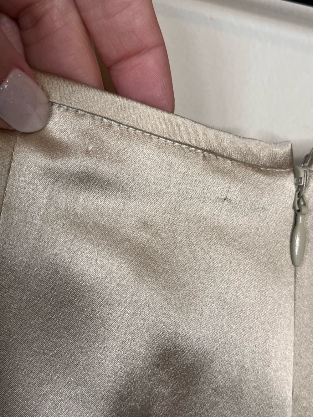 TALBOTS Vintage Silk Straight Leg Pants Lined Trousers Champagne Tan Size 8P - Picture 5 of 9
